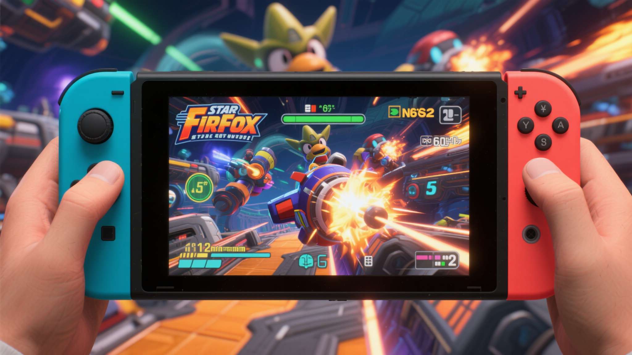 《星际火狐》N64原版游戏 vs NS2重制版 画面对比视频 帧率是影响游戏体验最直接的指标之一。 N64版《星际火狐》在场景复杂时帧率会跌至